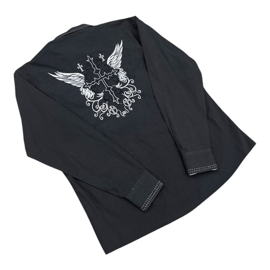 Y2K Cross Button Up